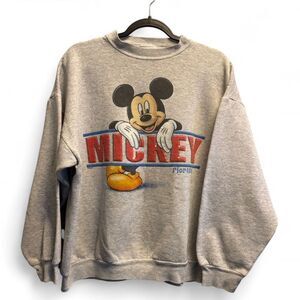 Vintage Mickey Mouse Florida Crewneck Sweatshirt Gray XL